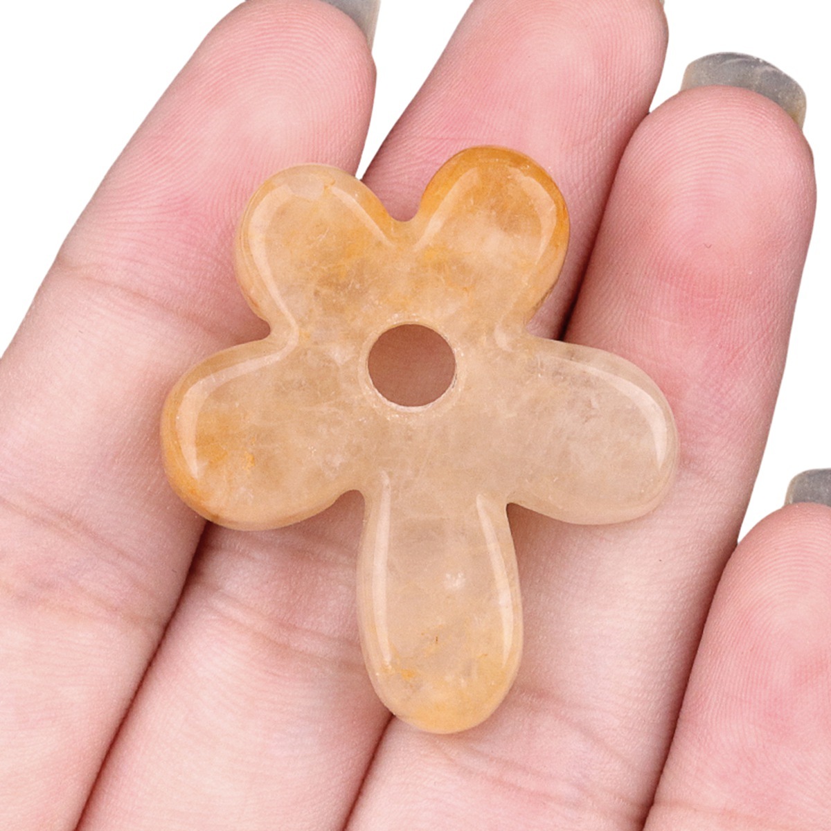35MM Flower Stone Pendant for Jewelry Making Healing Chakra