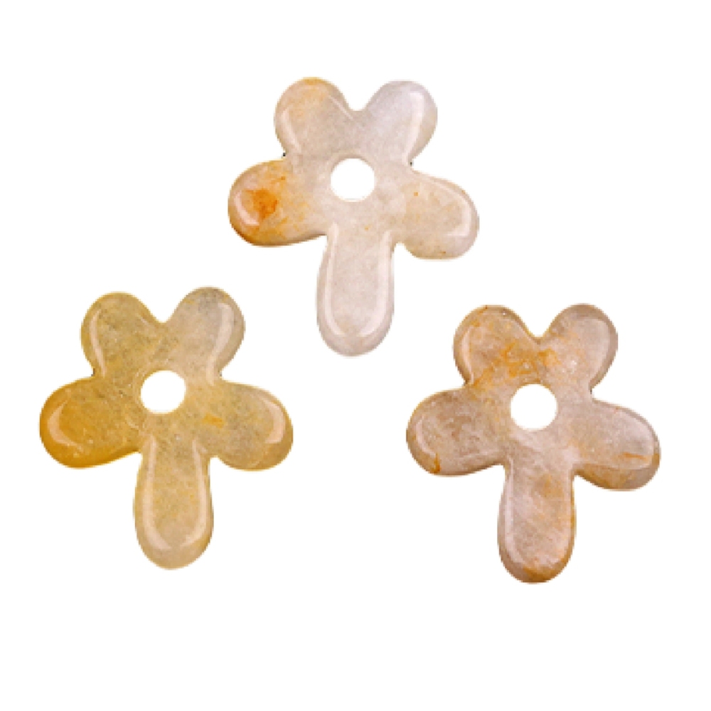 35MM Flower Stone Pendant for Jewelry Making Healing Chakra
