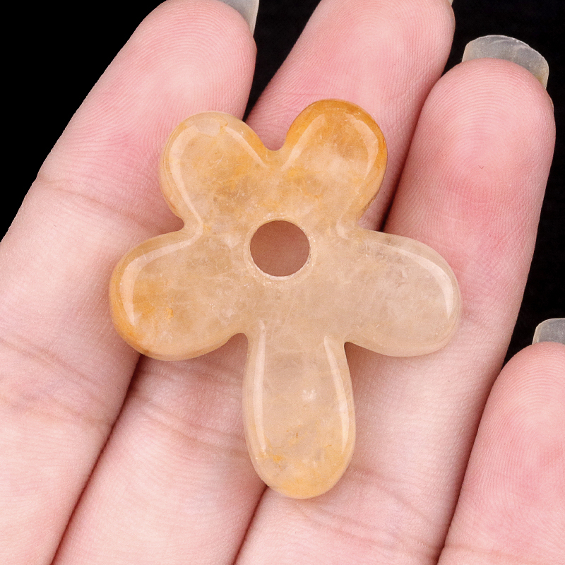 35MM Flower Stone Pendant for Jewelry Making Healing Chakra