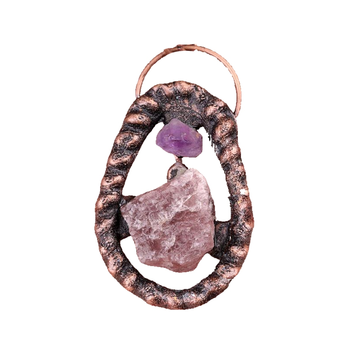 Natural Raw Gemstone Nugget Handcrafted Retro Red Copper Pendant for Making Jewelry SP1916C