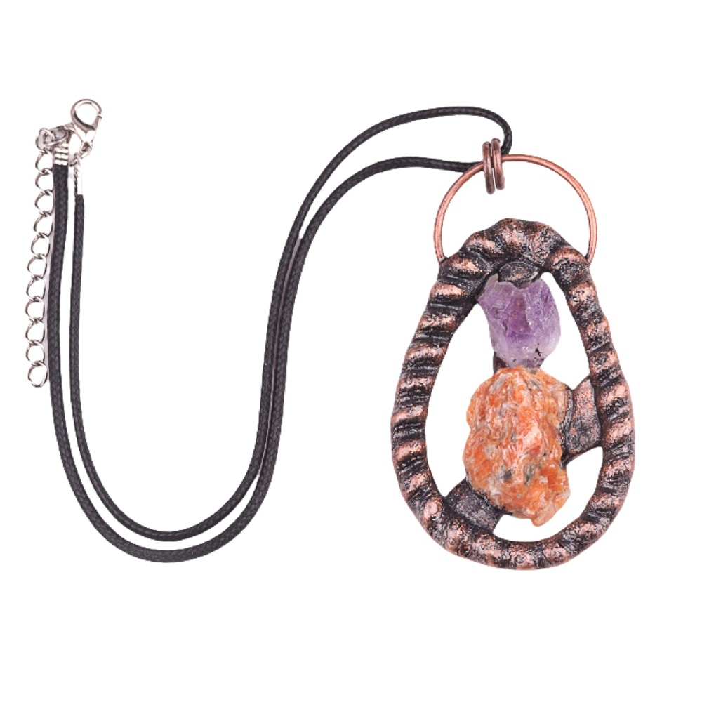 Natural Raw Gemstone Nugget Handcrafted Retro Red Copper Pendant for Making Jewelry SP1916C