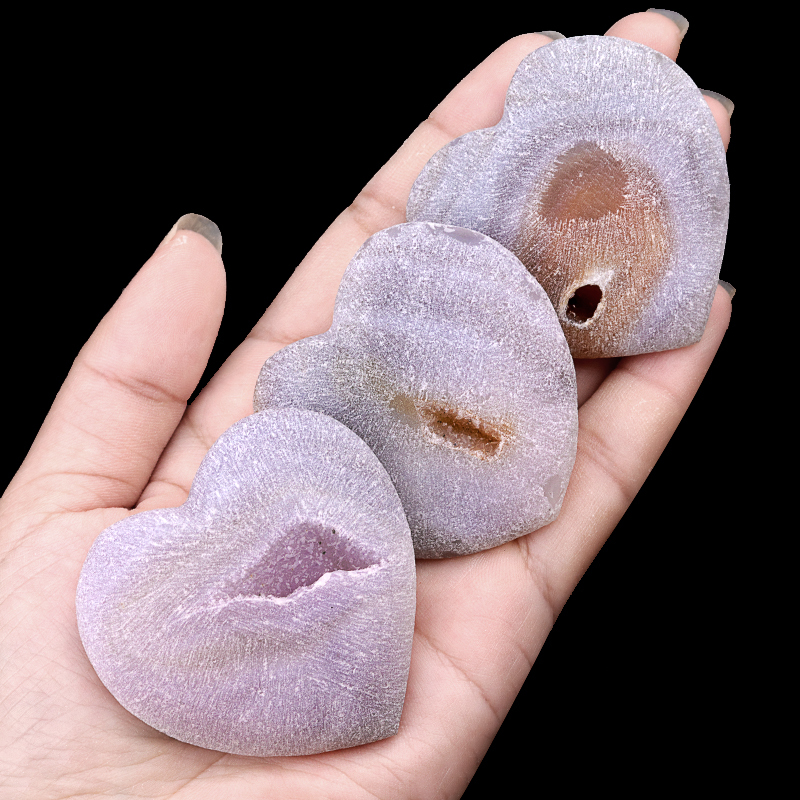 2.0Inch Handmade Craved Matte Agate Heart Moon Star for Home Decoration #SP1921