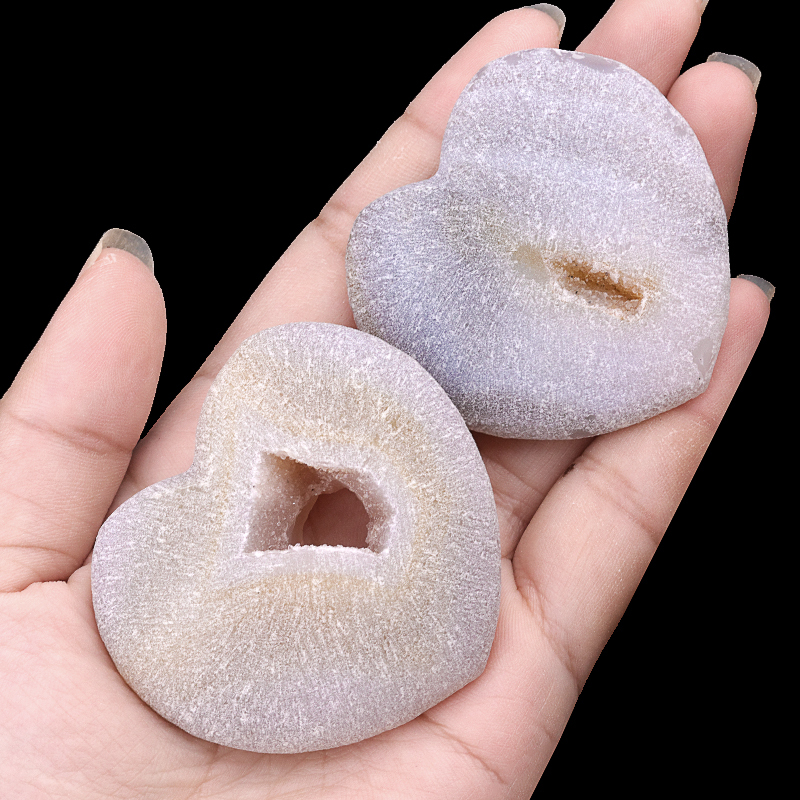 2.0Inch Handmade Craved Matte Agate Heart Moon Star for Home Decoration #SP1921