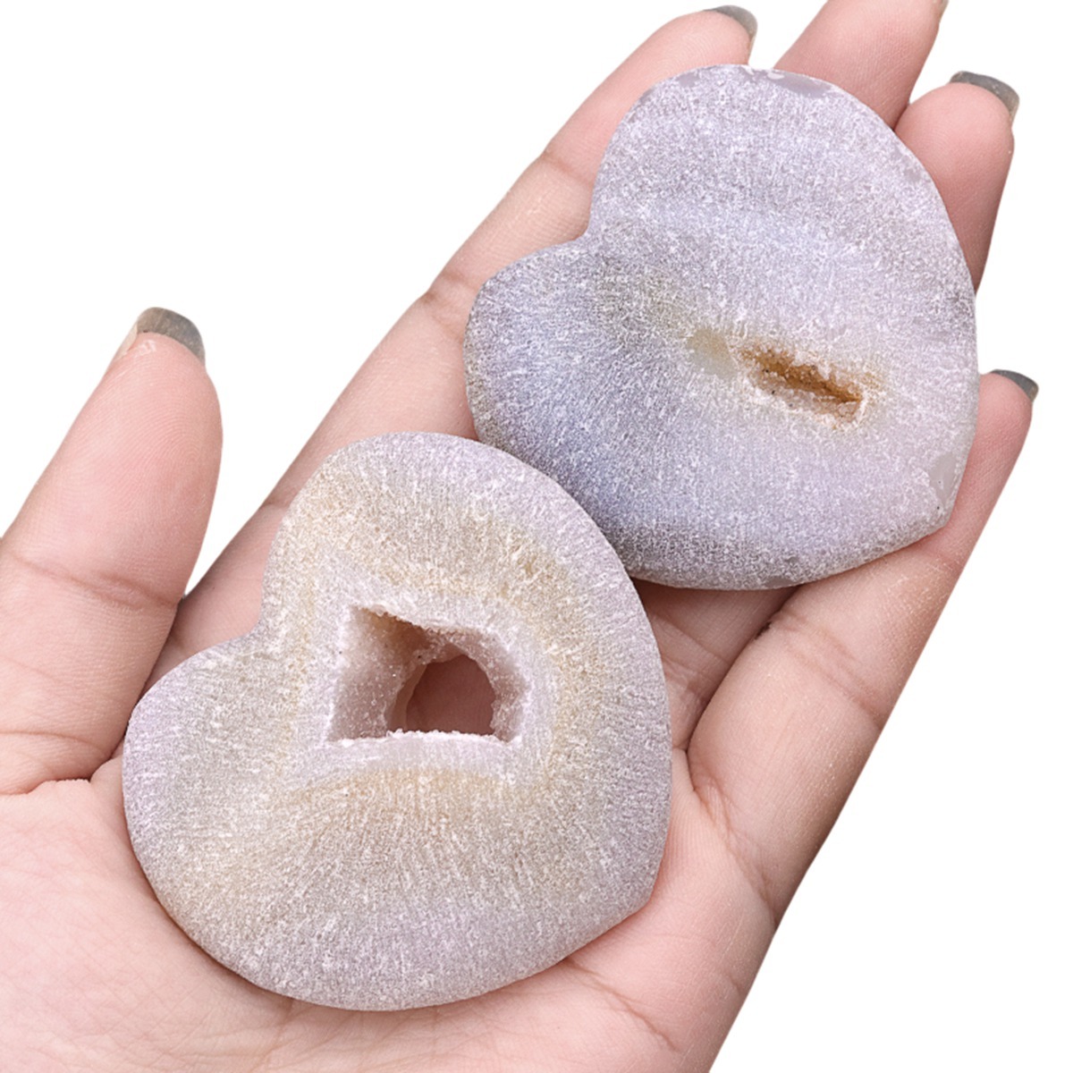 2.0Inch Handmade Craved Matte Agate Heart Moon Star for Home Decoration #SP1921