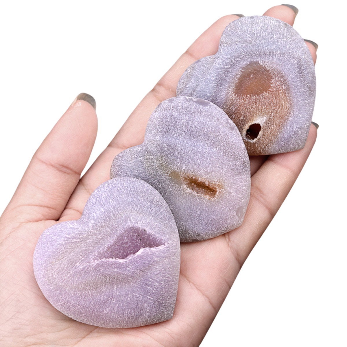 2.0Inch Handmade Craved Matte Agate Heart Moon Star for Home Decoration #SP1921
