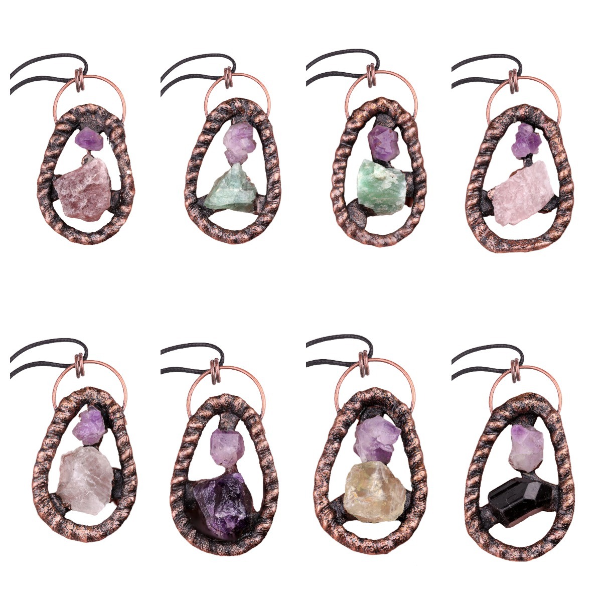 Natural Raw Gemstone Nugget Handcrafted Retro Red Copper Pendant for Making Jewelry SP1916C