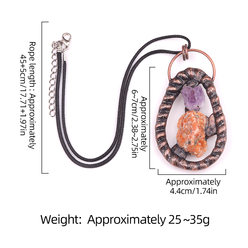 Natural Raw Gemstone Nugget Handcrafted Retro Red Copper Pendant for Making Jewelry SP1916C