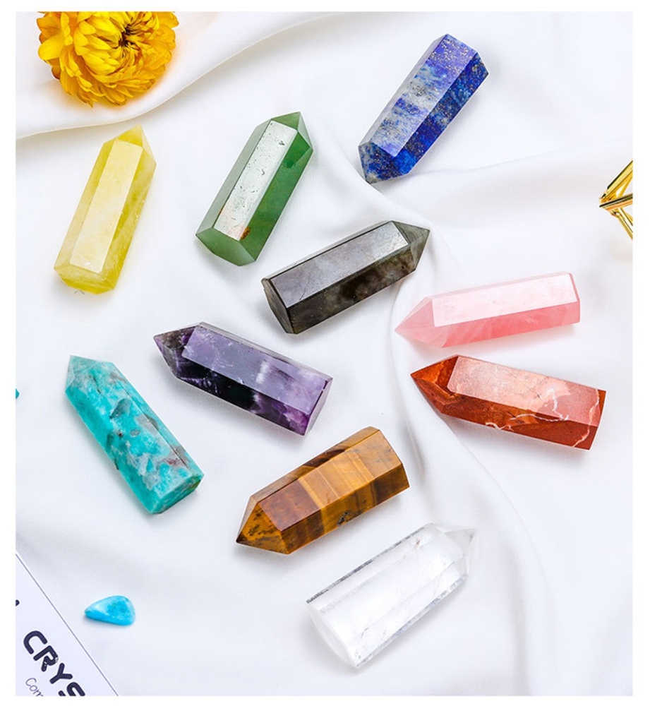 Natural Stone 4-5CM Crystal Column Point 10 Pieces Set Hexagonal Column Crystal Healing Stone Handicraft Friend Gift Set