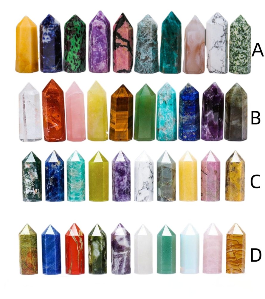 Natural Stone 4-5CM Crystal Column Point 10 Pieces Set Hexagonal Column Crystal Healing Stone Handicraft Friend Gift Set