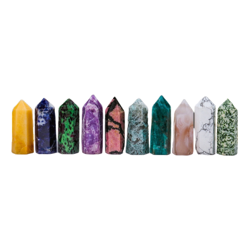 Natural Stone 4-5CM Crystal Column Point 10 Pieces Set Hexagonal Column Crystal Healing Stone Handicraft Friend Gift Set