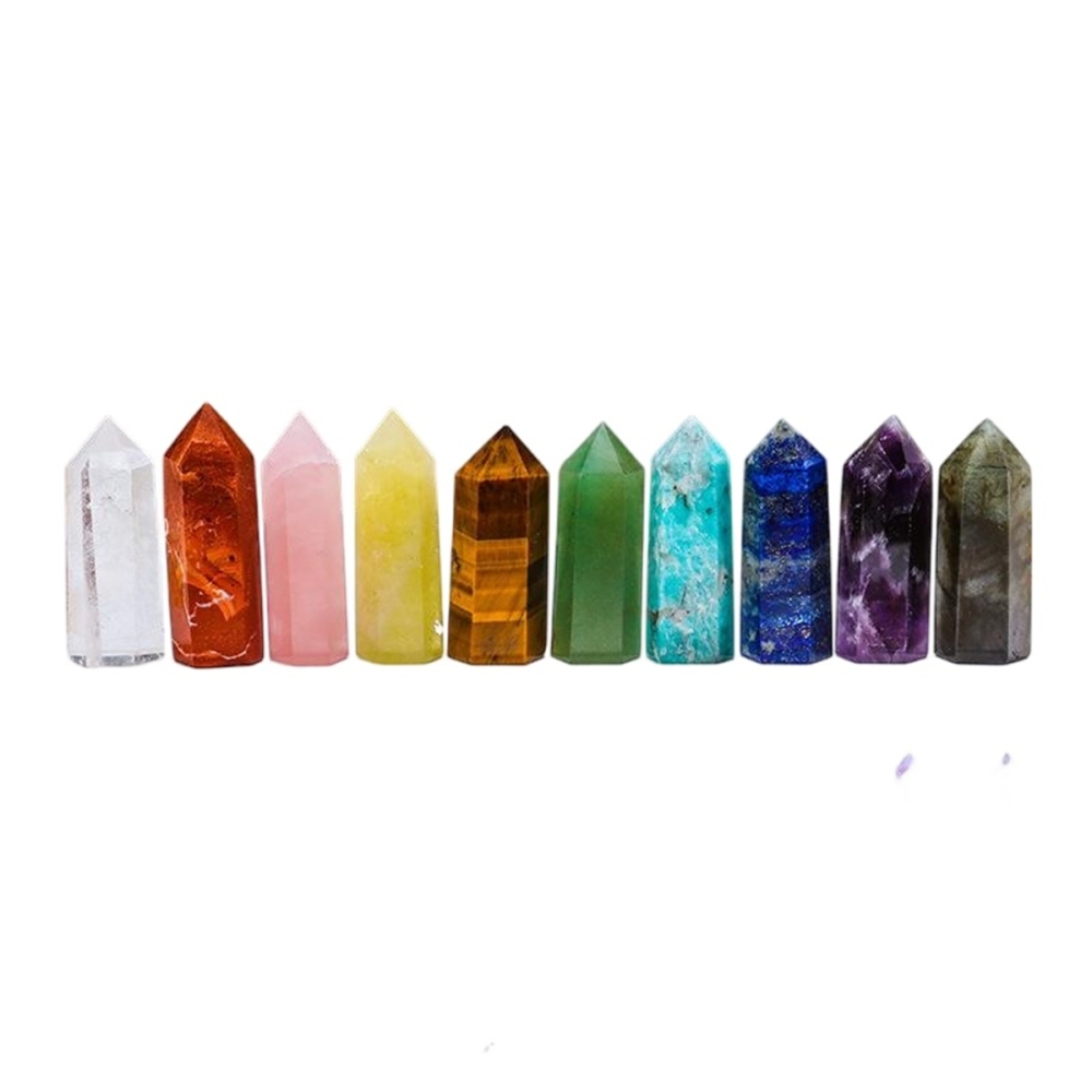 Natural Stone 4-5CM Crystal Column Point 10 Pieces Set Hexagonal Column Crystal Healing Stone Handicraft Friend Gift Set