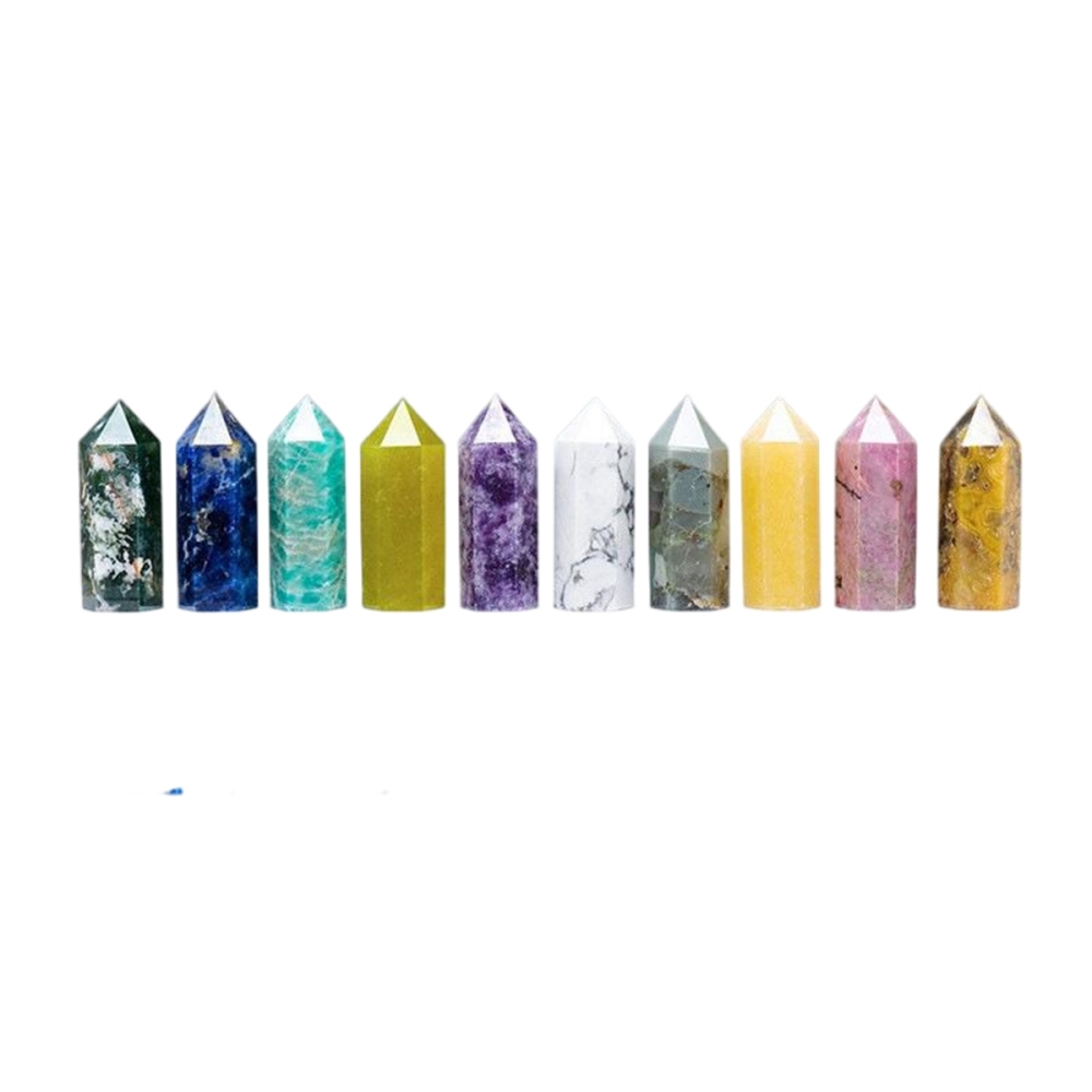 Natural Stone 4-5CM Crystal Column Point 10 Pieces Set Hexagonal Column Crystal Healing Stone Handicraft Friend Gift Set