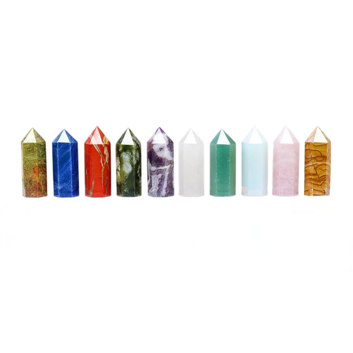 Natural Stone 4-5CM Crystal Column Point 10 Pieces Set Hexagonal Column Crystal Healing Stone Handicraft Friend Gift Set