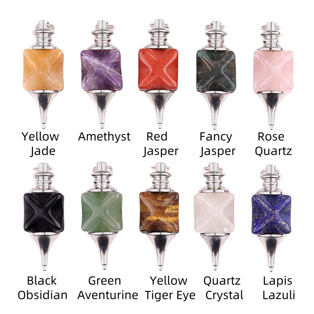 Carving Kaba Star Multi-Color Crystal Stone Spiritual Pendant Healing Meditation Divination Exquisite Pendulum As Gift