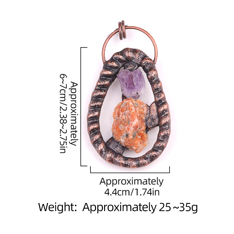 Natural Raw Gemstone Nugget Handcrafted Retro Red Copper Pendant for Making Jewelry SP1916C