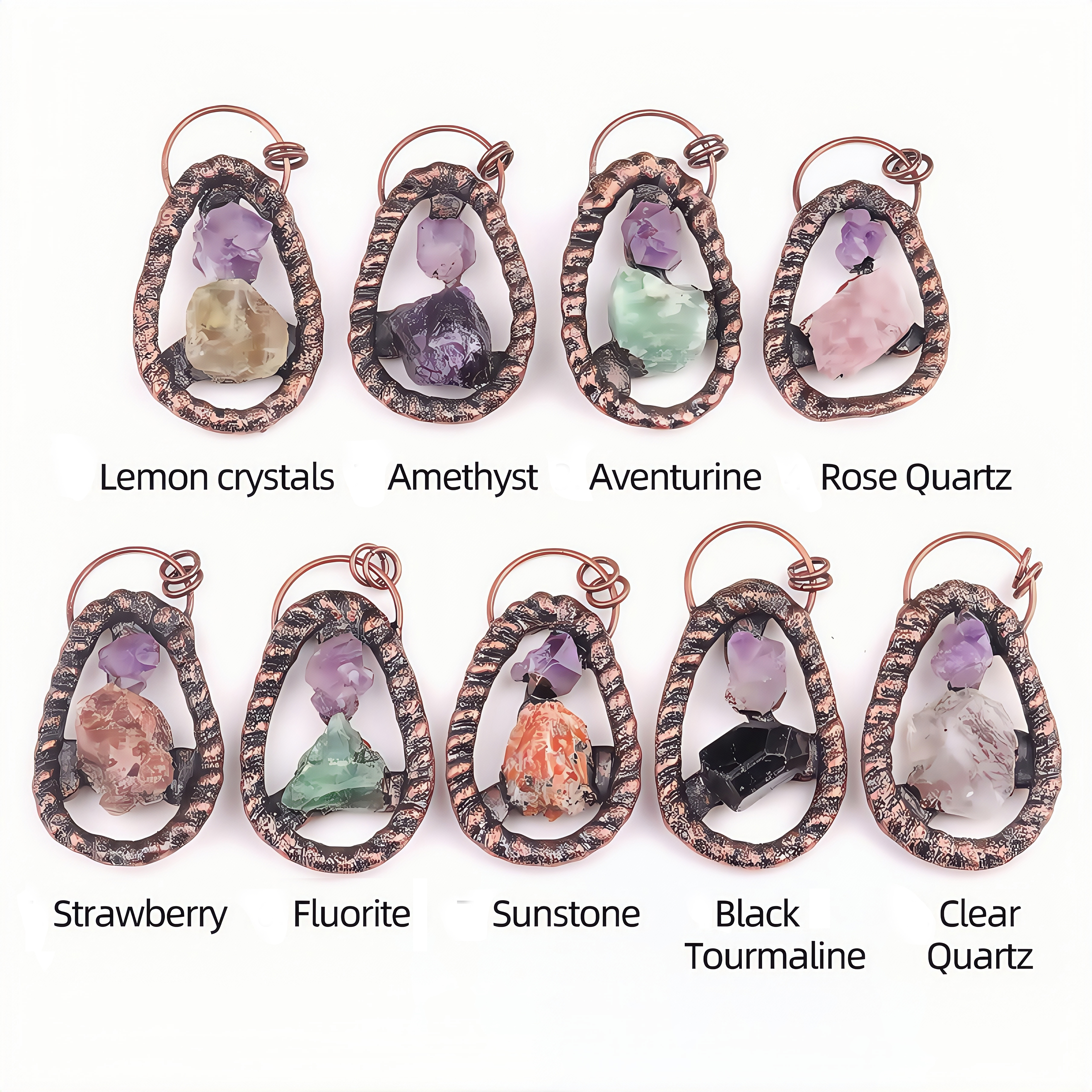 Natural Raw Gemstone Nugget Handcrafted Retro Red Copper Pendant for Making Jewelry SP1916C