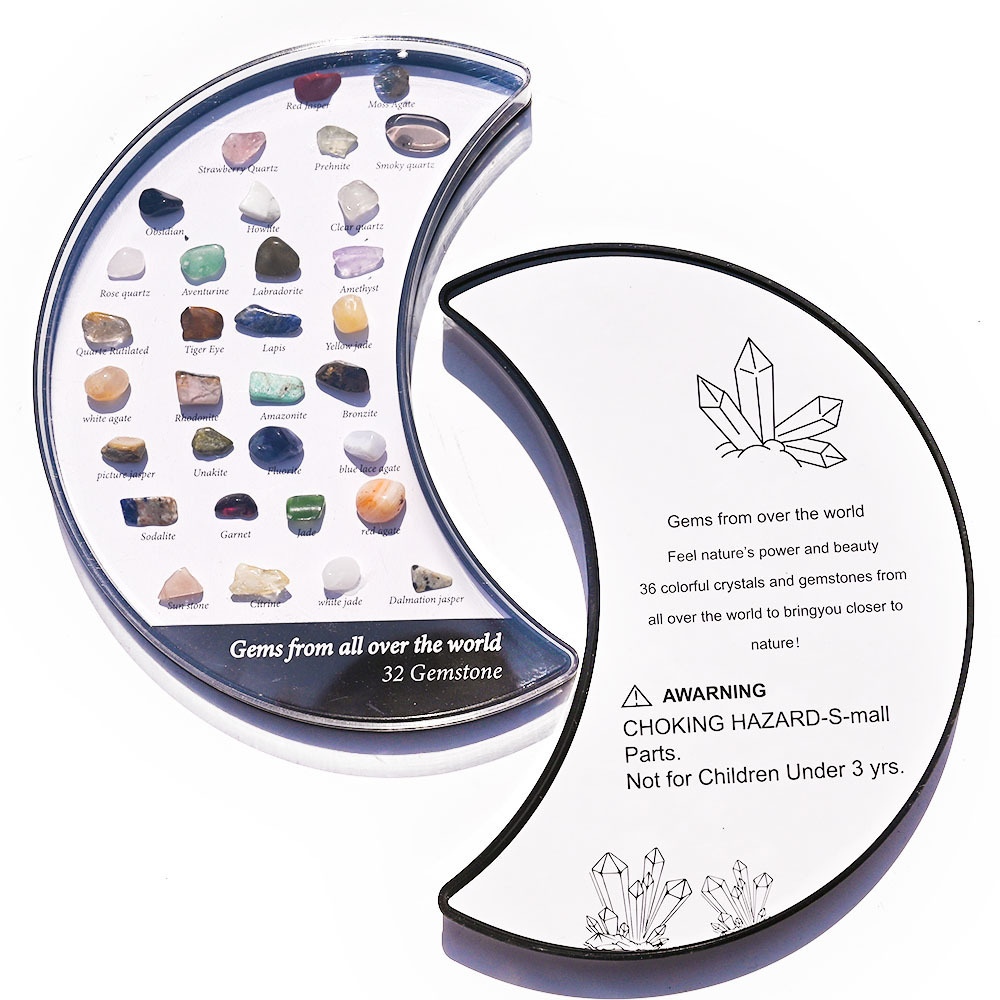 36 Mini Rocks and Mineral Assortment Set Stone Collection for Polishing Wicca & Reiki Crystal Healing #SP1918