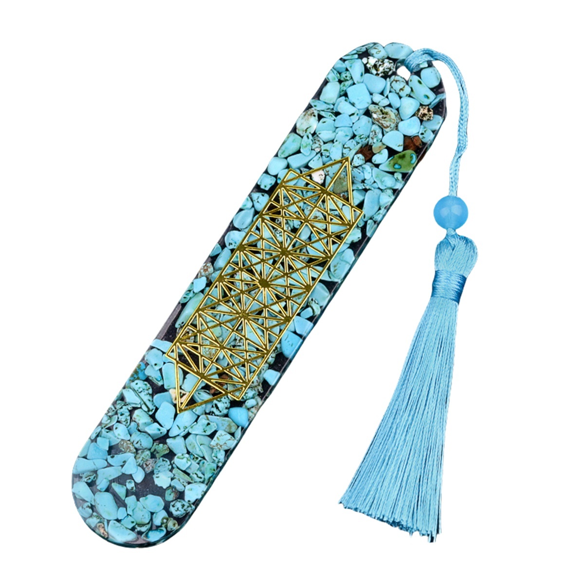 Style-B Resin Bookmarks with Tassels Handmade Raw Chip Stone Bookmark Presents for Women Kids Students Teachers and Book Lovers School Home Reading