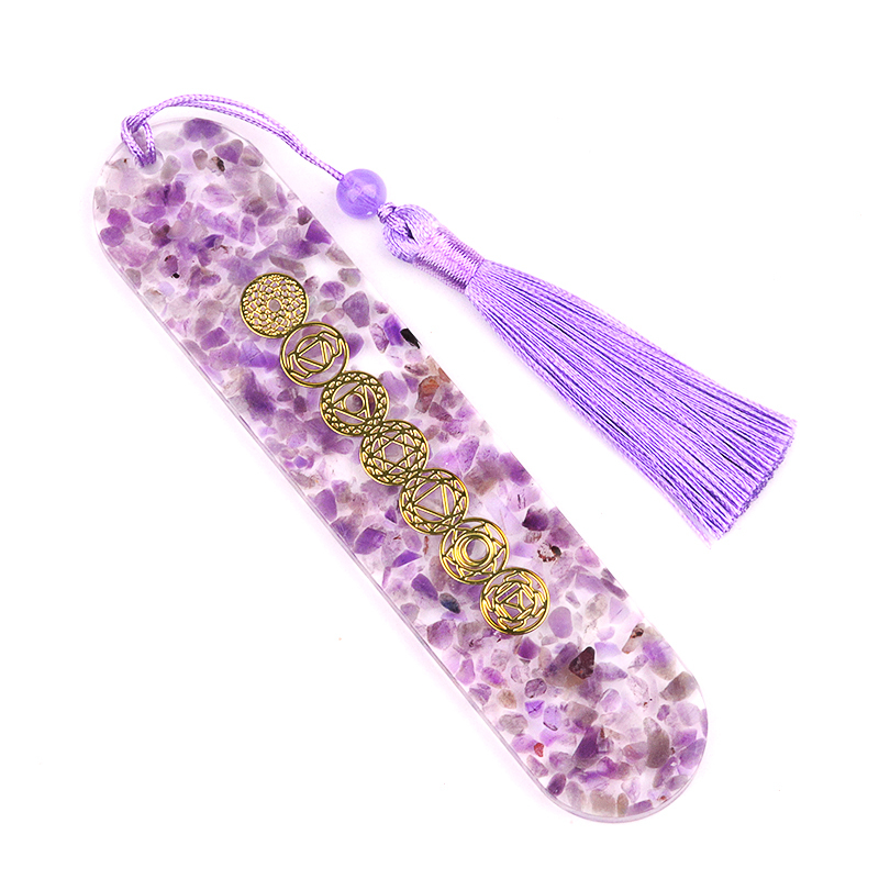 Resin Bookmarks with Tassels Handmade Raw Chip Stone Bookmark Presents for Women Kids Students Teachers and Book Lovers School Home Reading