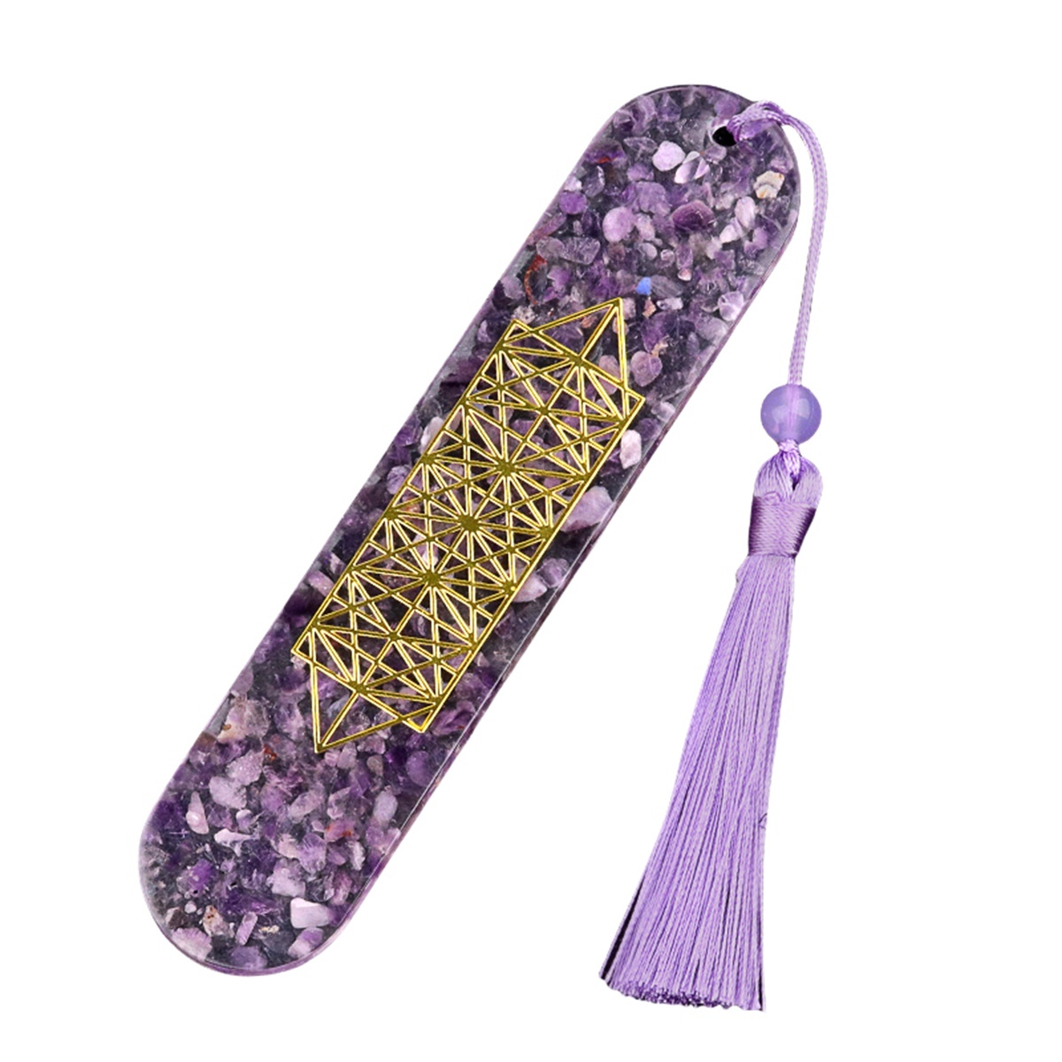 Style-B Resin Bookmarks with Tassels Handmade Raw Chip Stone Bookmark Presents for Women Kids Students Teachers and Book Lovers School Home Reading