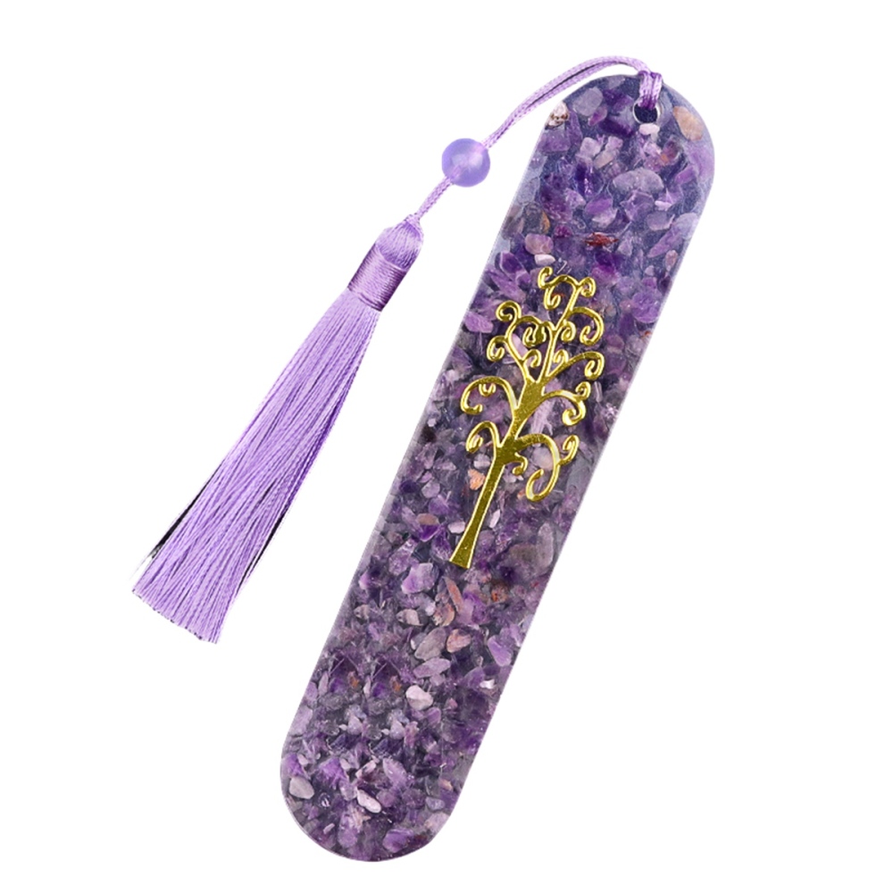 Resin Bookmarks with Tassels (Style C) Handmade Raw Chip Stone Bookmark Presents for Women Kids Students Teachers and Book Lovers School Home Reading