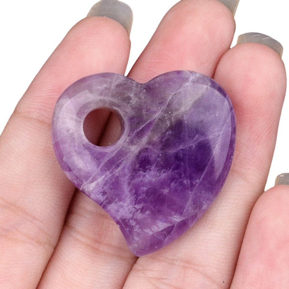 30MM Love Heart Stone Pendant for Jewelry Making Healing Chakra