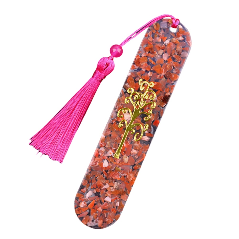 Resin Bookmarks with Tassels (Style C) Handmade Raw Chip Stone Bookmark Presents for Women Kids Students Teachers and Book Lovers School Home Reading