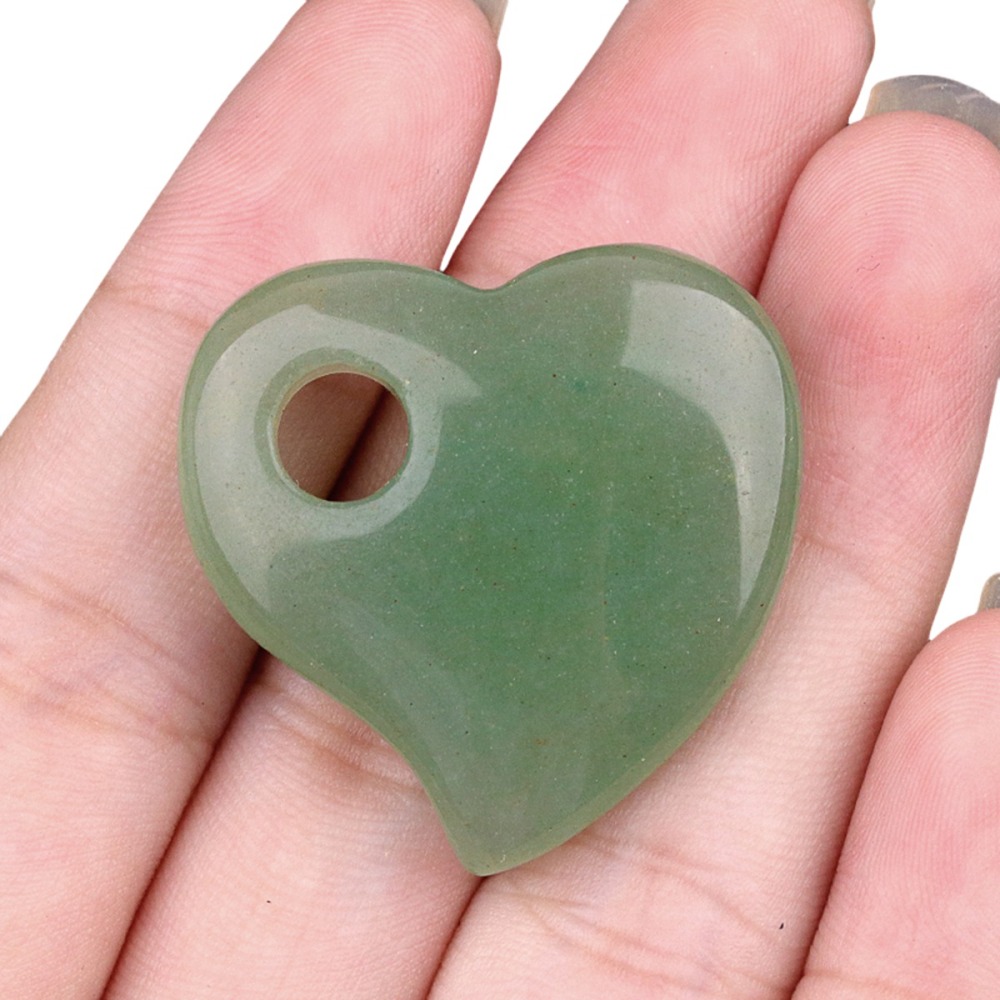 30MM Love Heart Stone Pendant for Jewelry Making Healing Chakra