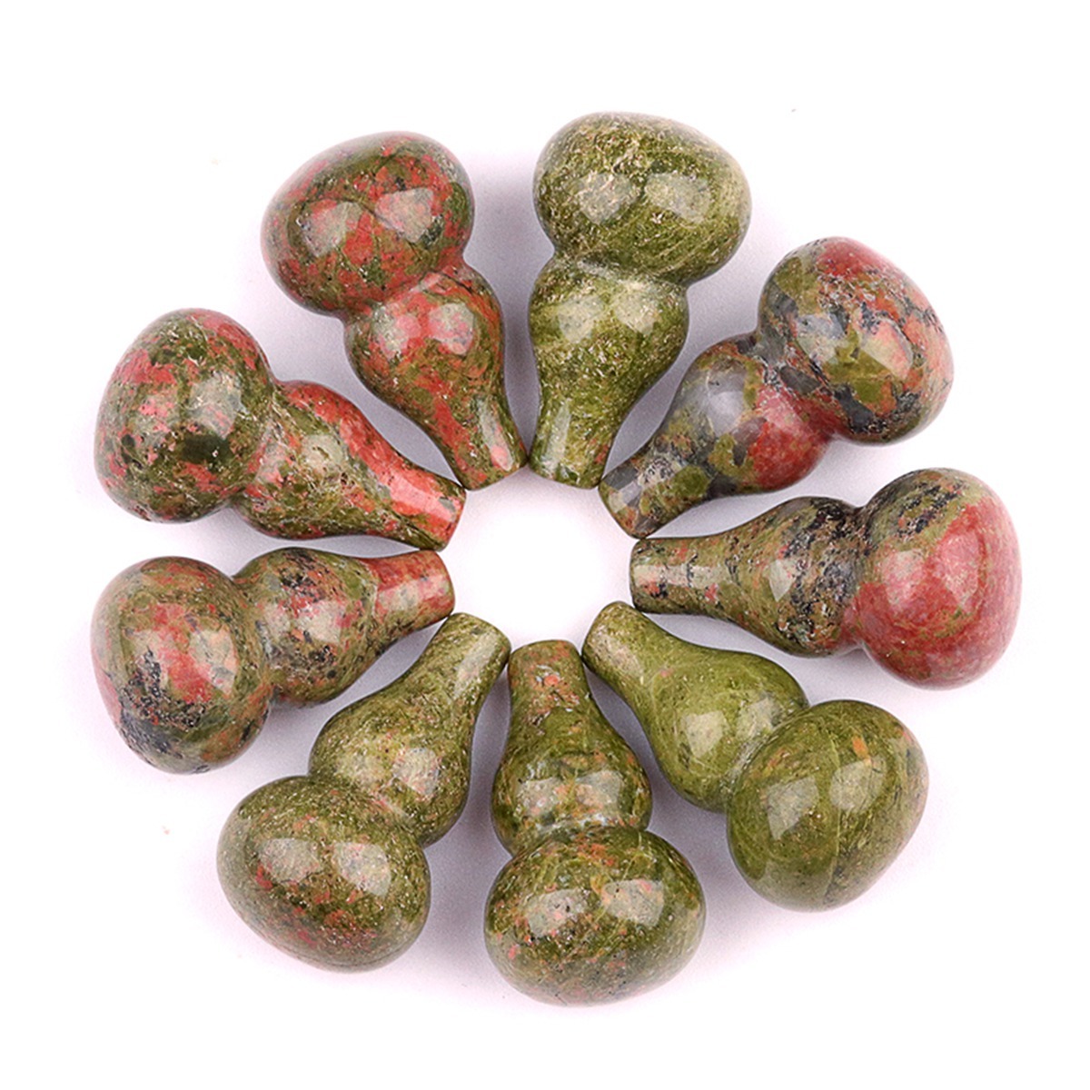 Handmade Carved Mini Gourd Stone Home Decoration Worry Stones Crystal Crafts