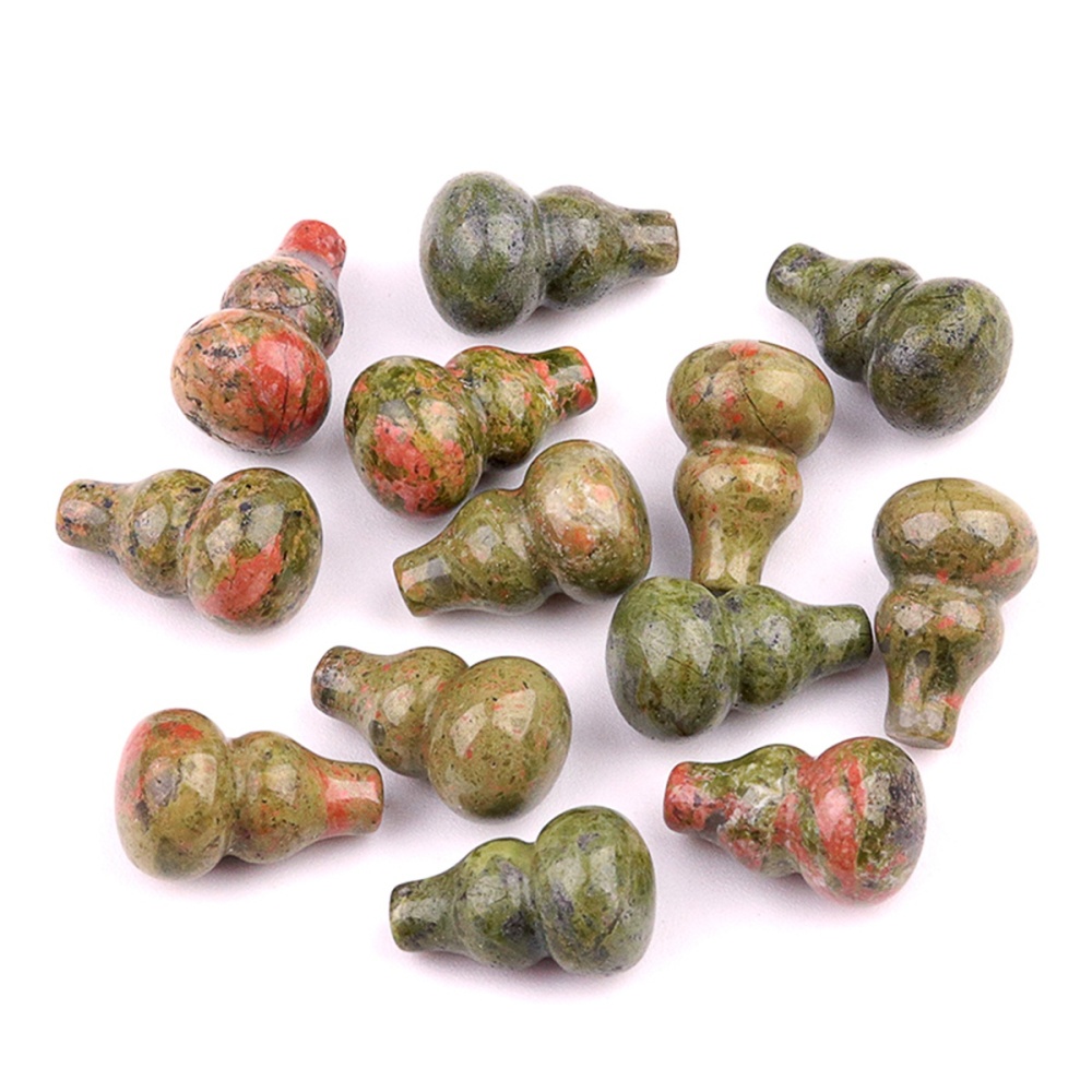 Handmade Carved Mini Gourd Stone Home Decoration Worry Stones Crystal Crafts