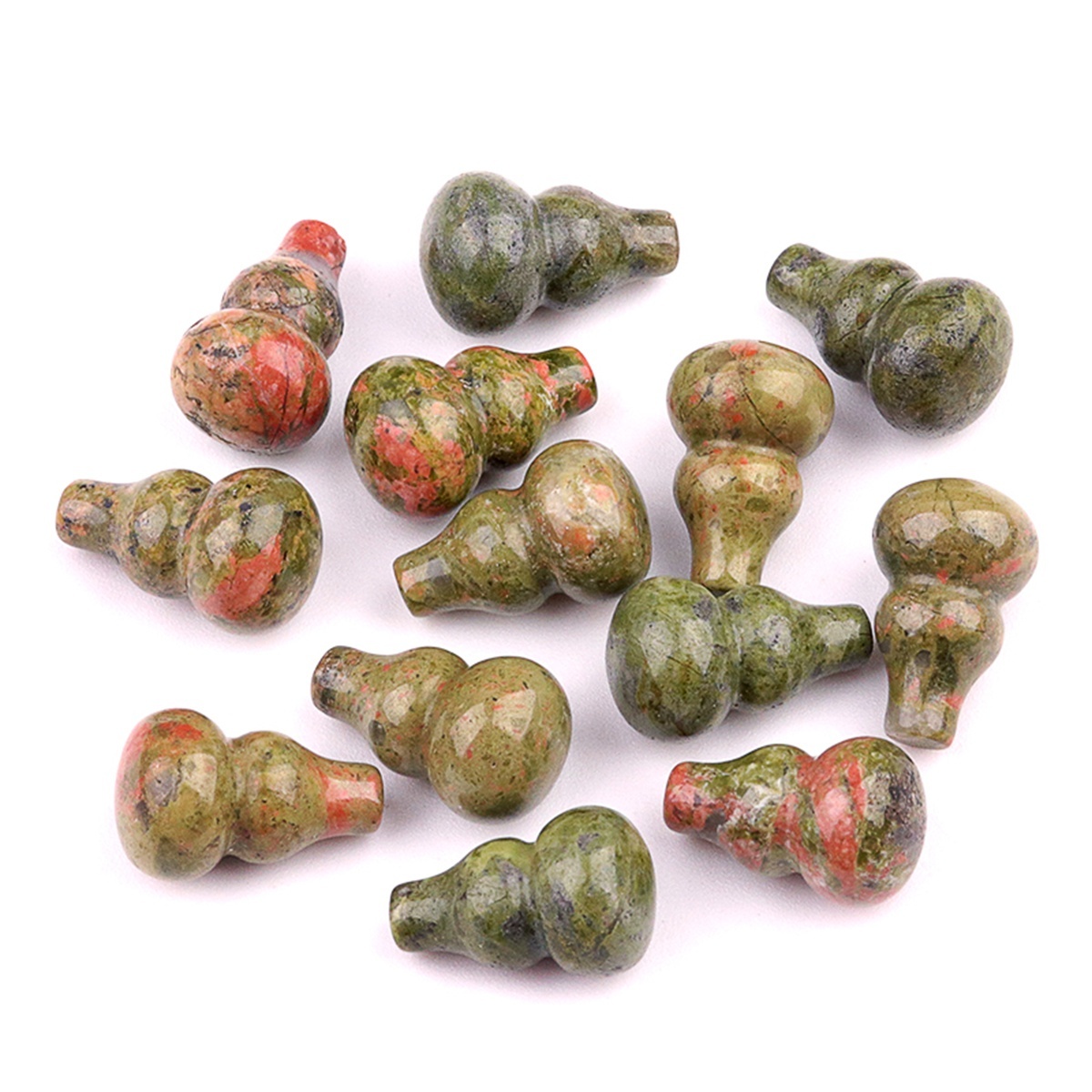 Handmade Carved Mini Gourd Stone Home Decoration Worry Stones Crystal Crafts