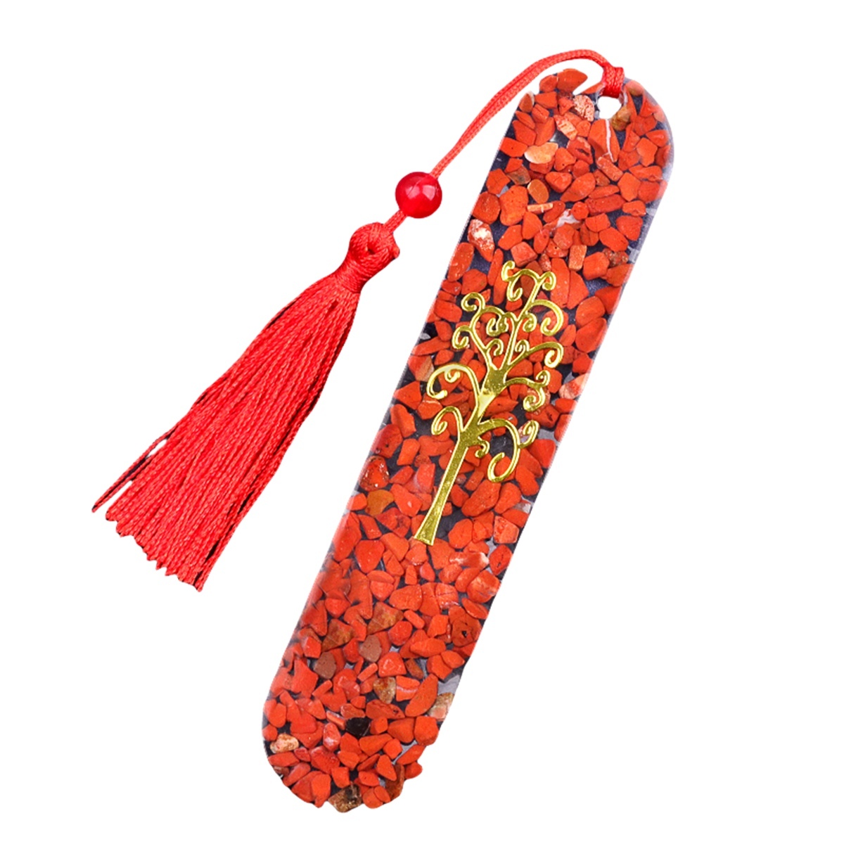 Resin Bookmarks with Tassels (Style C) Handmade Raw Chip Stone Bookmark Presents for Women Kids Students Teachers and Book Lovers School Home Reading