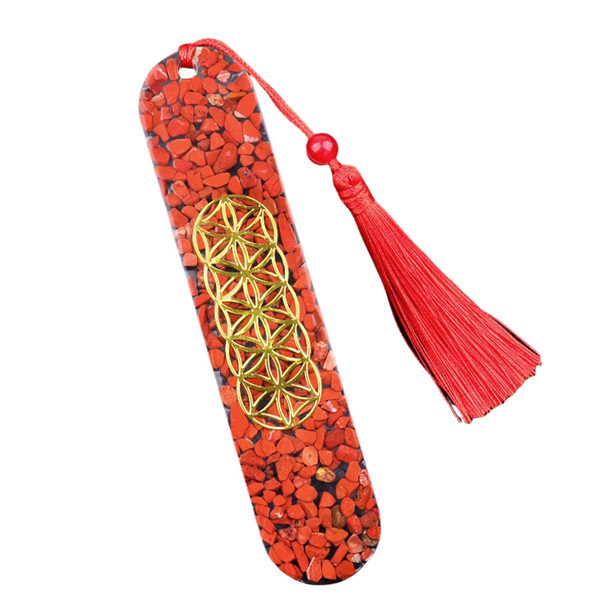 Resin Bookmarks with Tassels (Style-D) Handmade Raw Chip Stone Bookmark Presents for Women Kids Students Teachers and Book Lovers School Home Reading