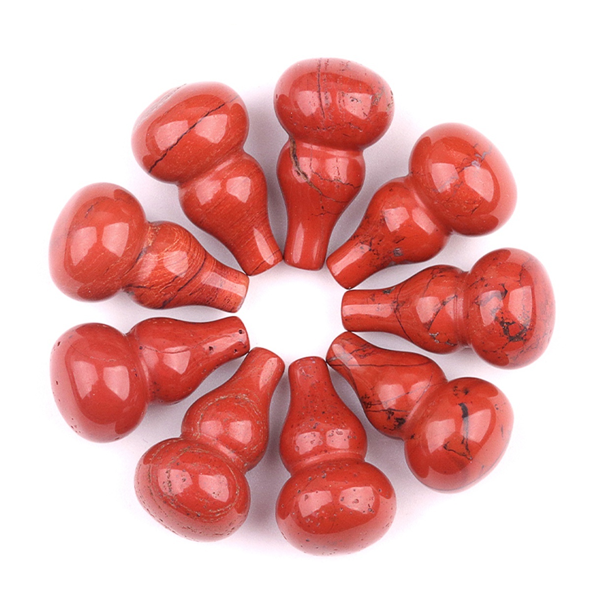 Handmade Carved Mini Gourd Stone Home Decoration Worry Stones Crystal Crafts