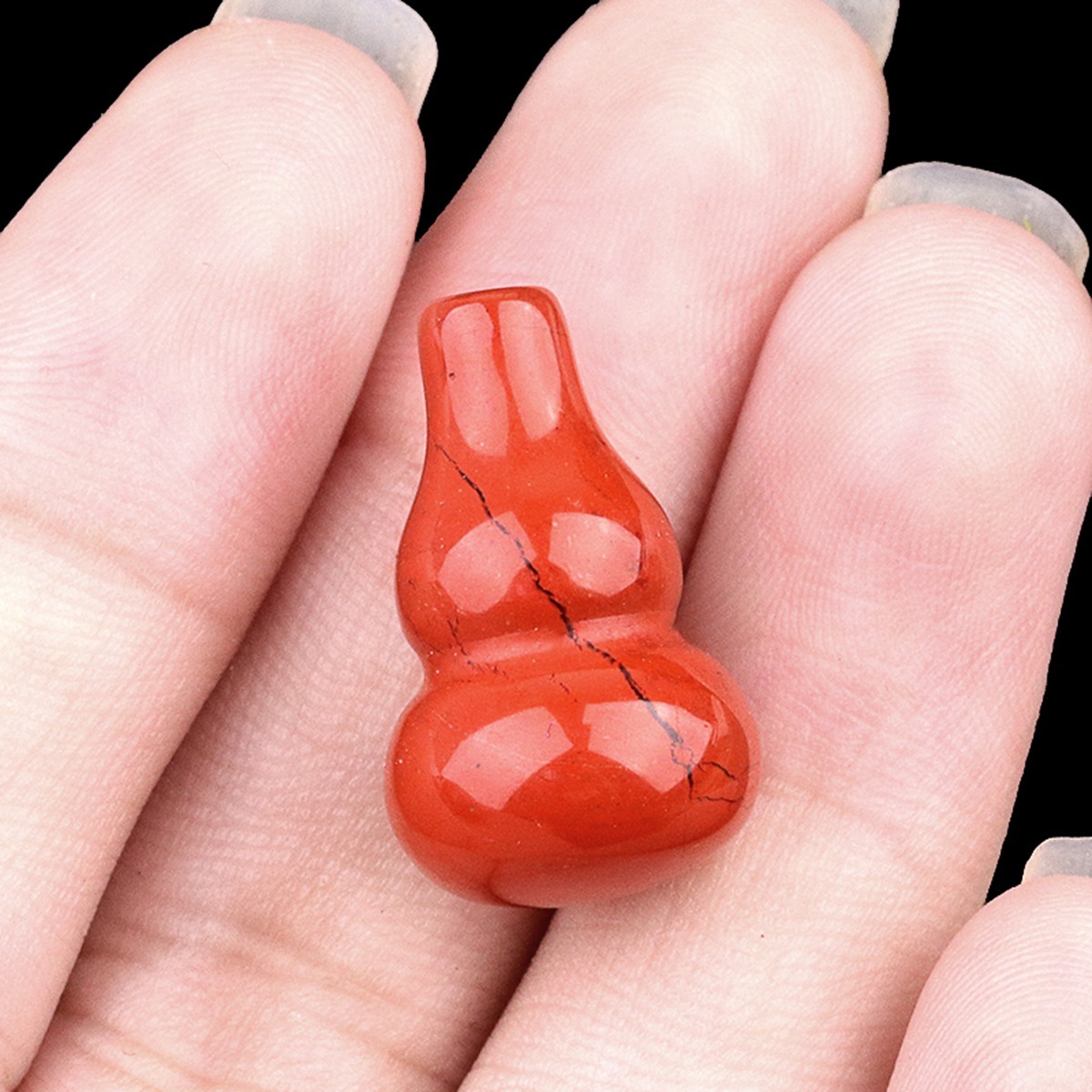 Handmade Carved Mini Gourd Stone Home Decoration Worry Stones Crystal Crafts