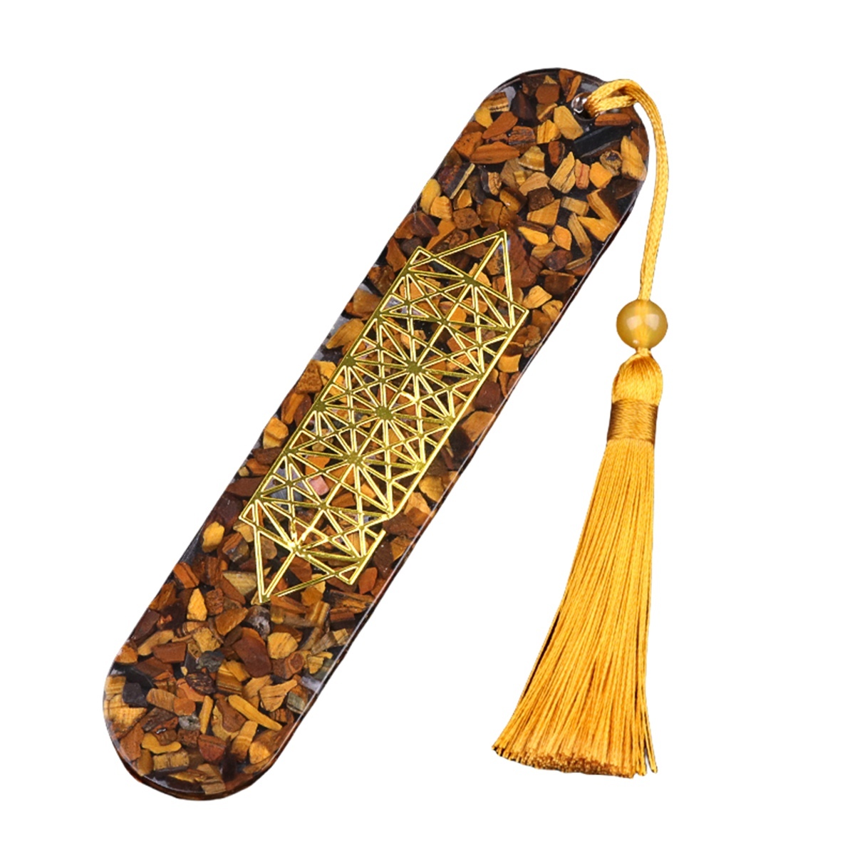 Style-B Resin Bookmarks with Tassels Handmade Raw Chip Stone Bookmark Presents for Women Kids Students Teachers and Book Lovers School Home Reading