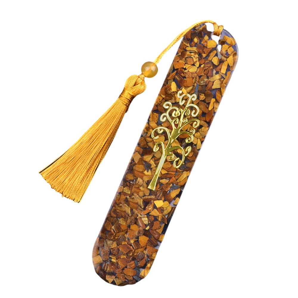 Resin Bookmarks with Tassels (Style C) Handmade Raw Chip Stone Bookmark Presents for Women Kids Students Teachers and Book Lovers School Home Reading