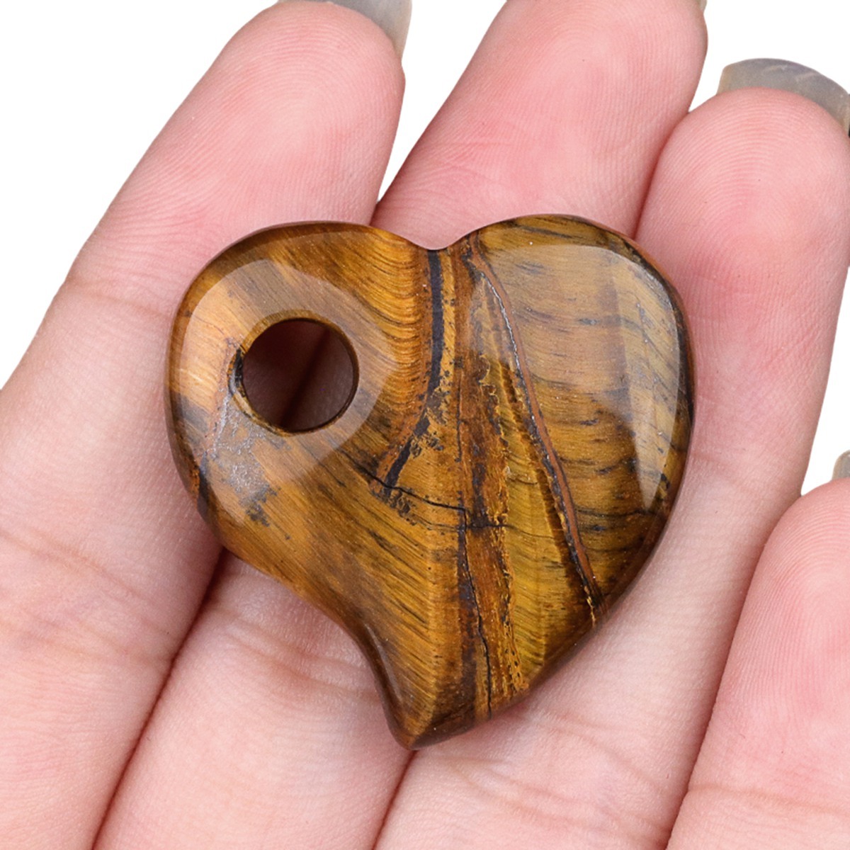 30MM Love Heart Stone Pendant for Jewelry Making Healing Chakra