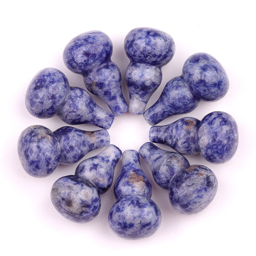 Handmade Carved Mini Gourd Stone Home Decoration Worry Stones Crystal Crafts