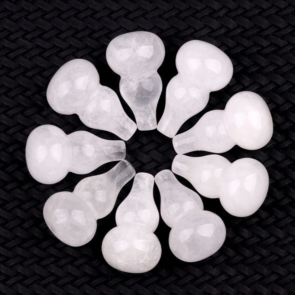 Handmade Carved Mini Gourd Stone Home Decoration Worry Stones Crystal Crafts