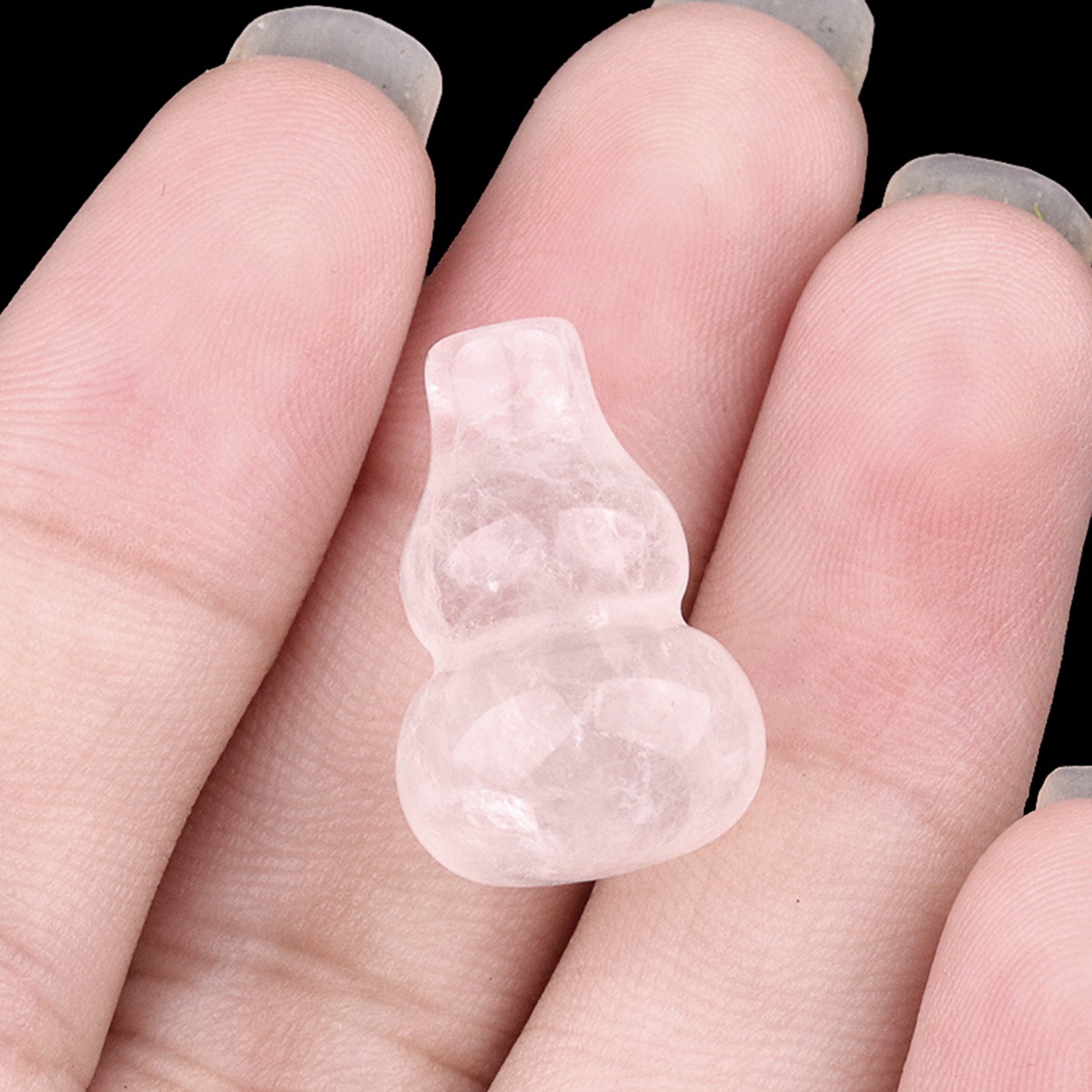 Handmade Carved Mini Gourd Stone Home Decoration Worry Stones Crystal Crafts