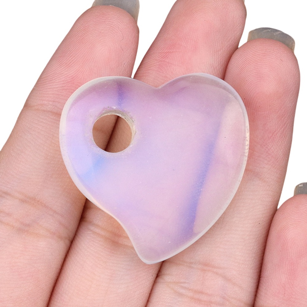 30MM Love Heart Stone Pendant for Jewelry Making Healing Chakra