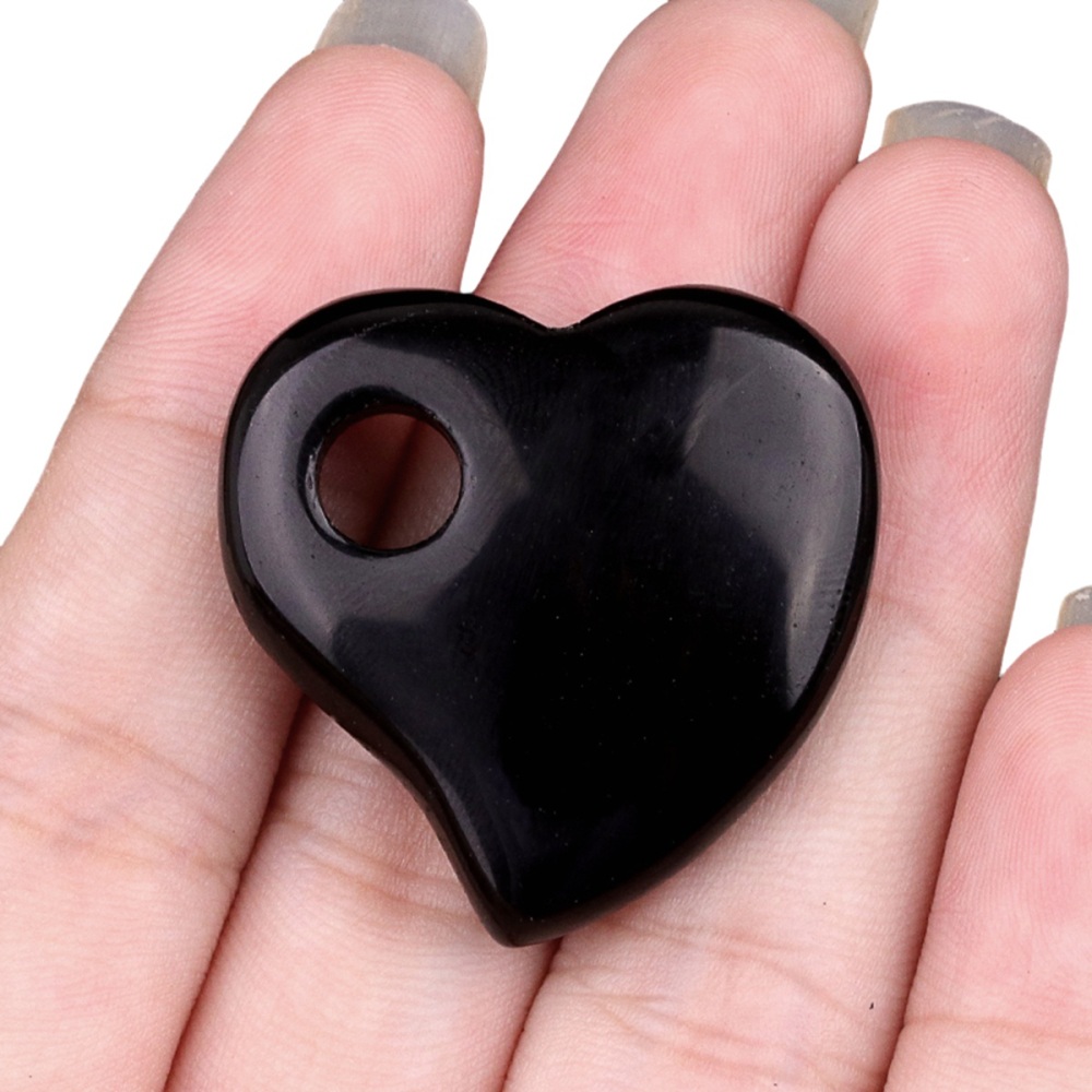 30MM Love Heart Stone Pendant for Jewelry Making Healing Chakra