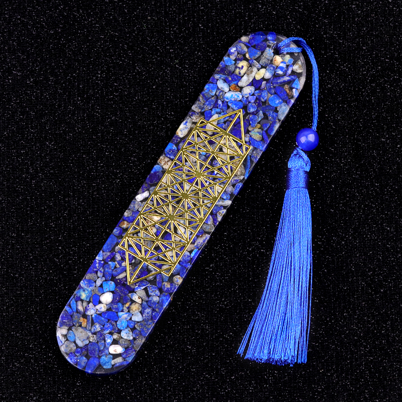 Resin Bookmarks with Tassels (Style-B) Handmade Raw Chip Stone Bookmark Presents for Women Kids Students Teachers and Book Lovers School Home Reading