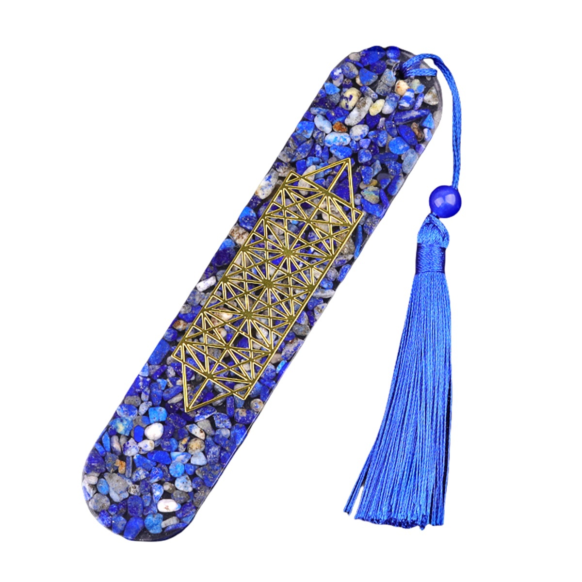 Style-B Resin Bookmarks with Tassels Handmade Raw Chip Stone Bookmark Presents for Women Kids Students Teachers and Book Lovers School Home Reading