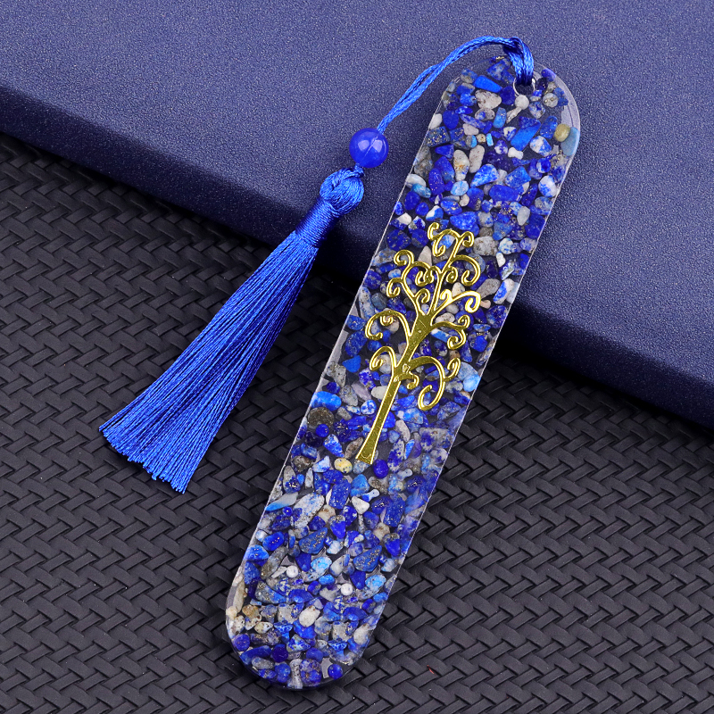 Resin Bookmarks with Tassels (Style C) Handmade Raw Chip Stone Bookmark Presents for Women Kids Students Teachers and Book Lovers School Home Reading