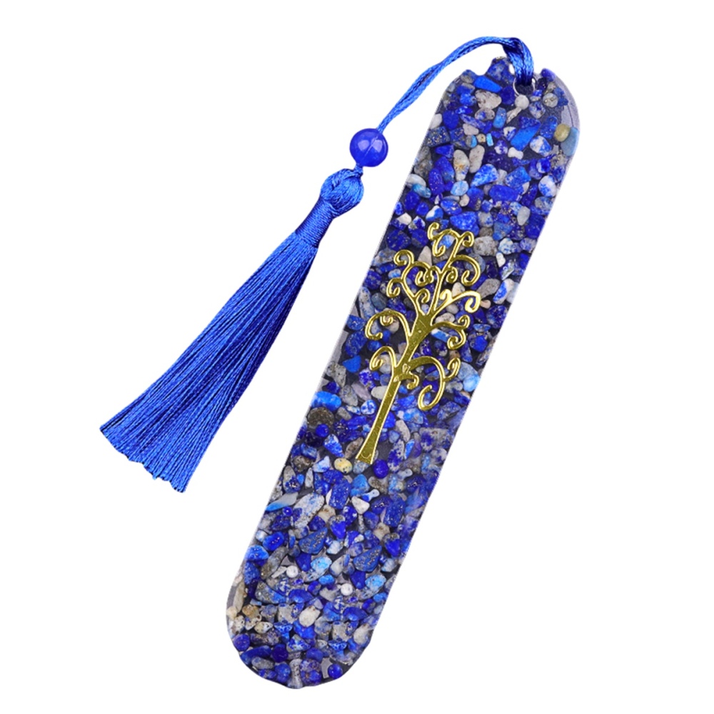 Resin Bookmarks with Tassels (Style C) Handmade Raw Chip Stone Bookmark Presents for Women Kids Students Teachers and Book Lovers School Home Reading