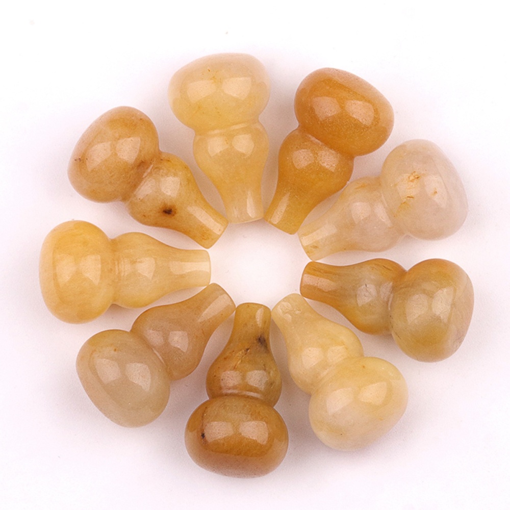 Handmade Carved Mini Gourd Stone Home Decoration Worry Stones Crystal Crafts
