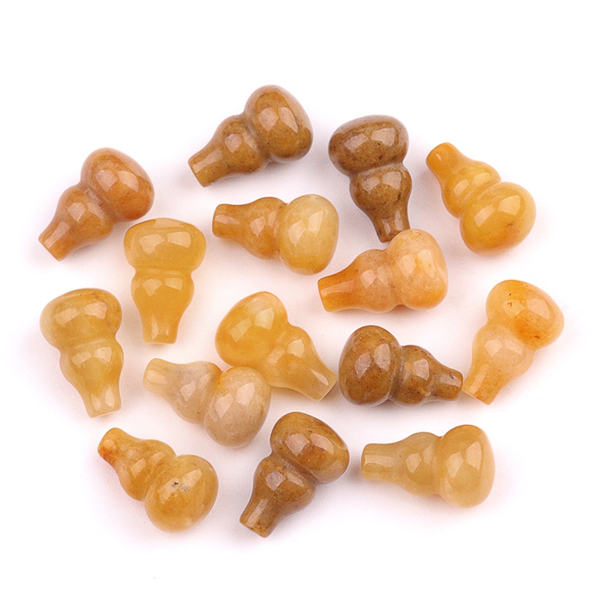 Handmade Carved Mini Gourd Stone Home Decoration Worry Stones Crystal Crafts