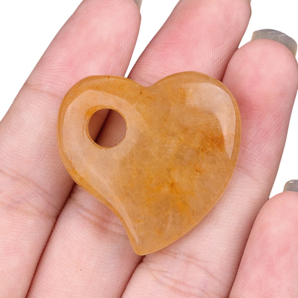 30MM Love Heart Stone Pendant for Jewelry Making Healing Chakra